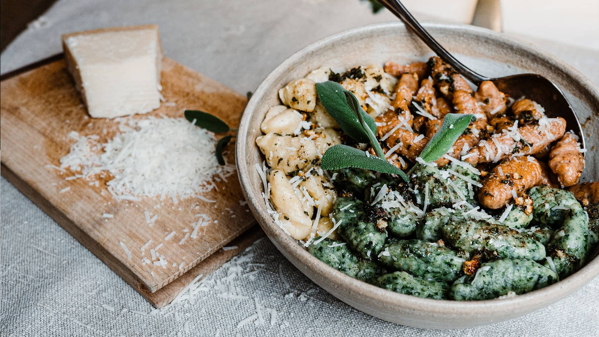 Karlas Gnocchi in den Landesfarben von NRW